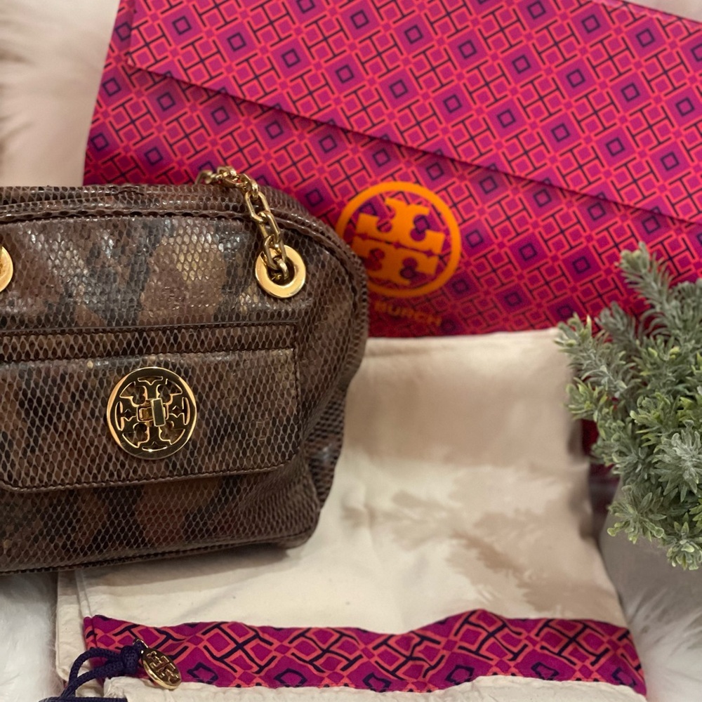 Tory Burch Python Print Convertible Purse - image 8